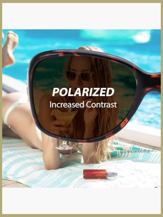 Polarized Sunglasses with Butterfly Decoration, UV Protection, Wrap-Around main image 5